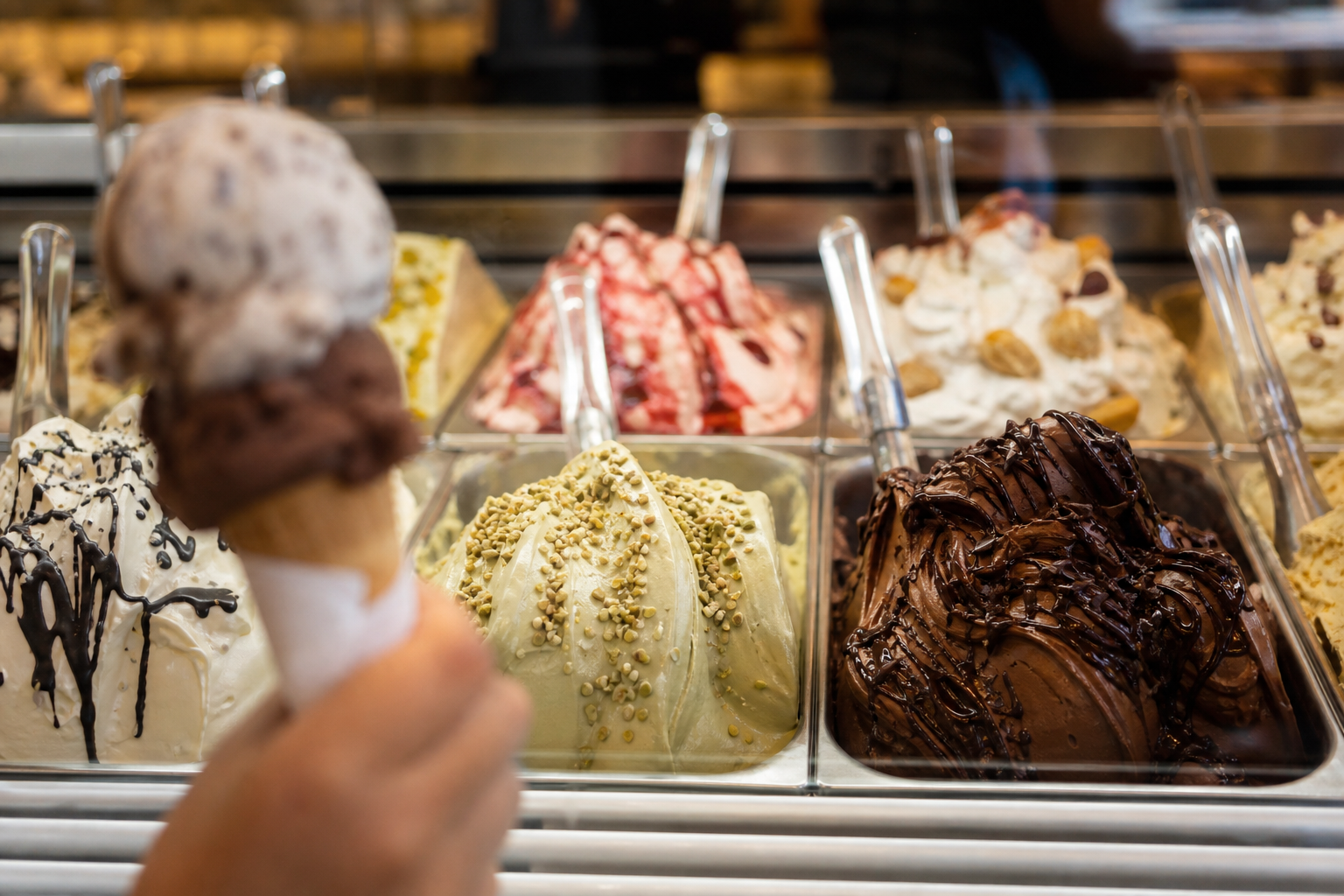 Gelato display at Gelateria 3Bis, Covent Garden